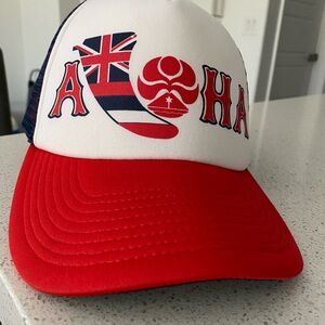 HIC Aloha Red and White Trucker Hat